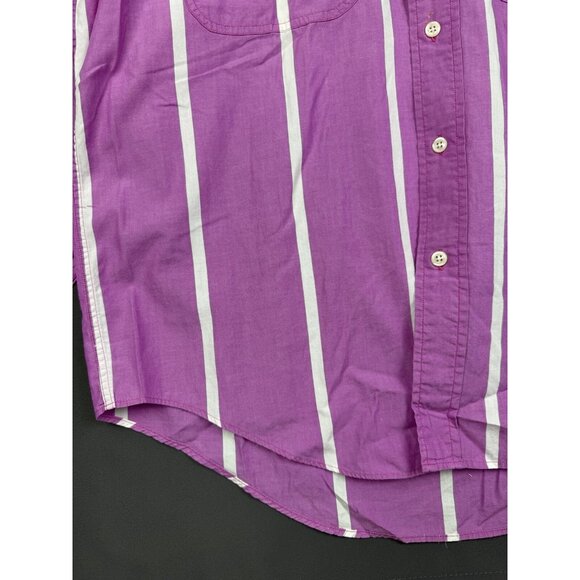 Vintage 90s Nautica Sailing Gear Long Sleeve Button Up Shirt Pink Stripes - Picture 8 of 16